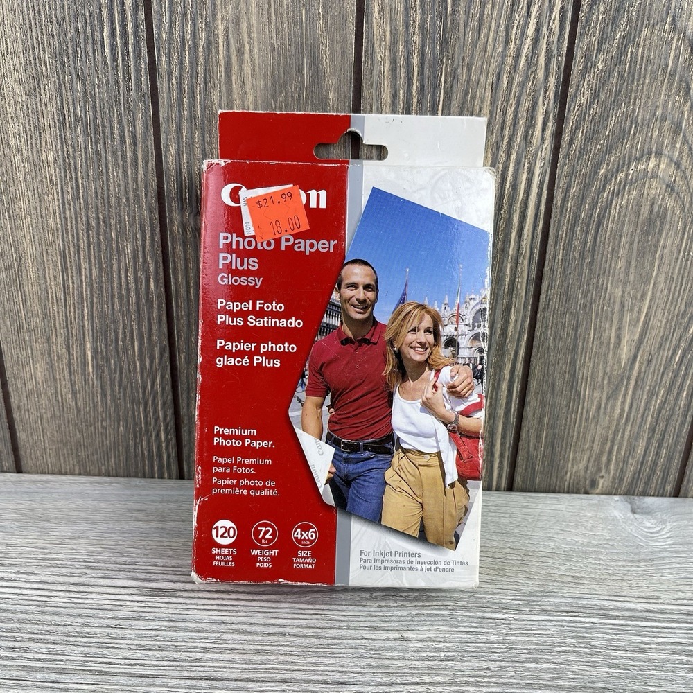 Canon 4x6 Photo Paper Plus Glossy 120 Sheets for inkjet
